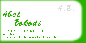 abel bokodi business card
