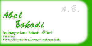 abel bokodi business card